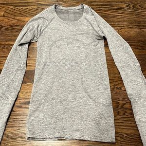 Lululemon Swiftly Tech Long Sleeve Shirt 2.0 Slate/White Size 0